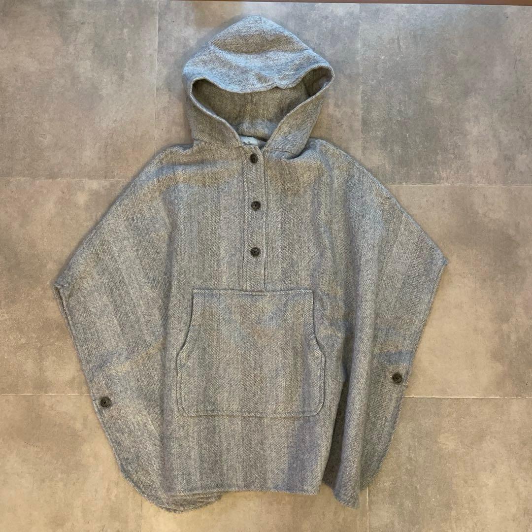 argue★SHETLAND WOOL LINEN VINTAGE PONCHO