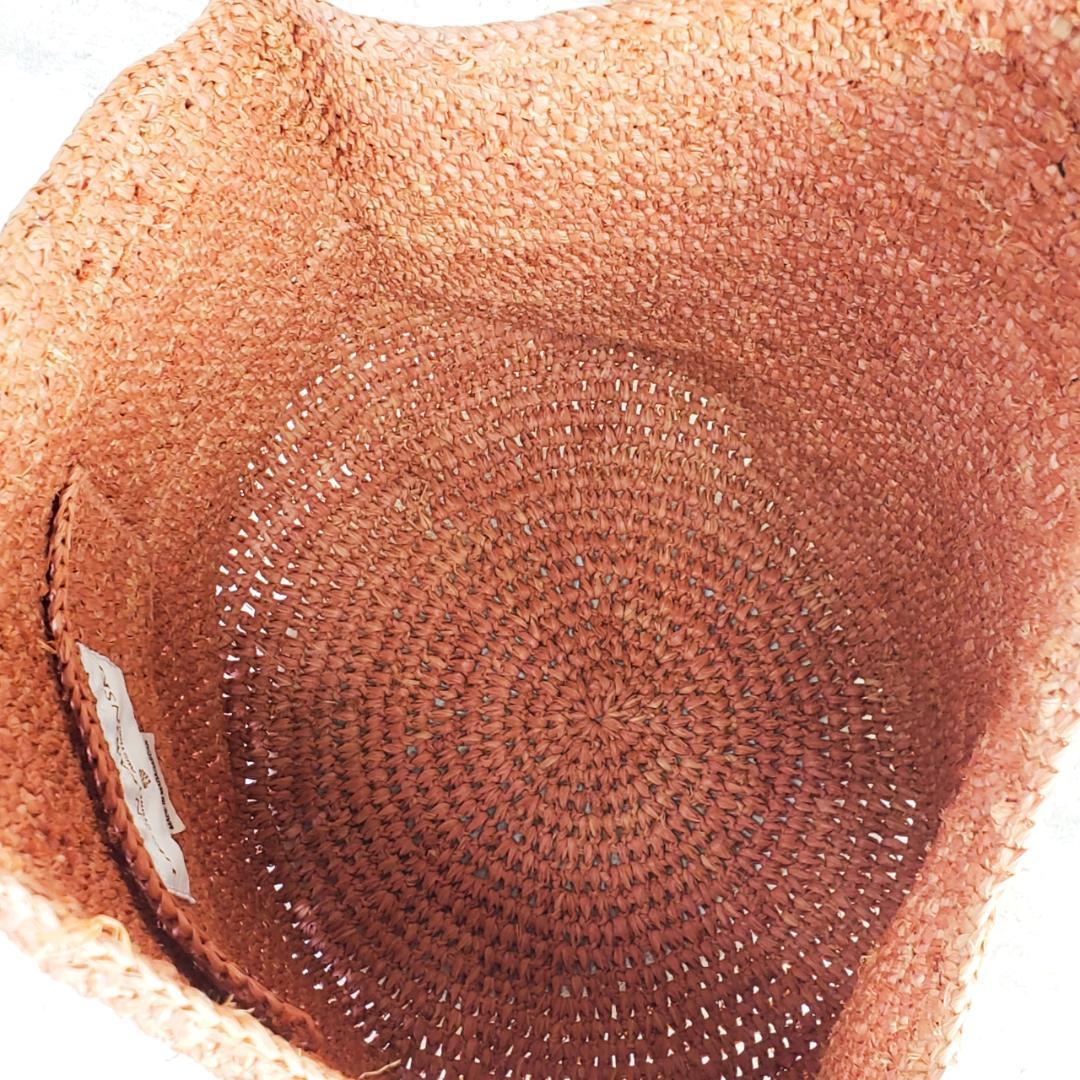 ヘレンカミンスキー ☆ ラフィア ワンショルダーバッグ カゴバッグ オレンジ