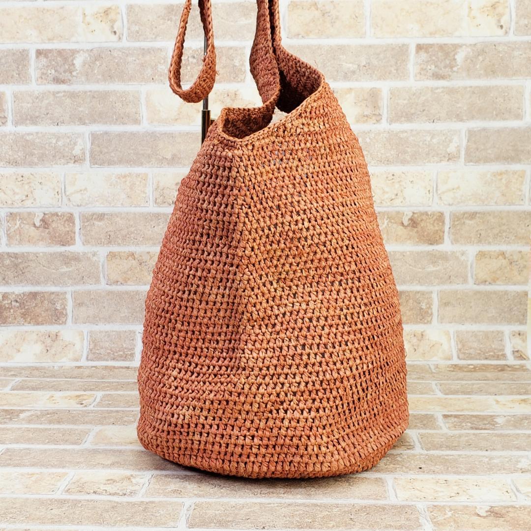 ヘレンカミンスキー ☆ ラフィア ワンショルダーバッグ カゴバッグ オレンジ