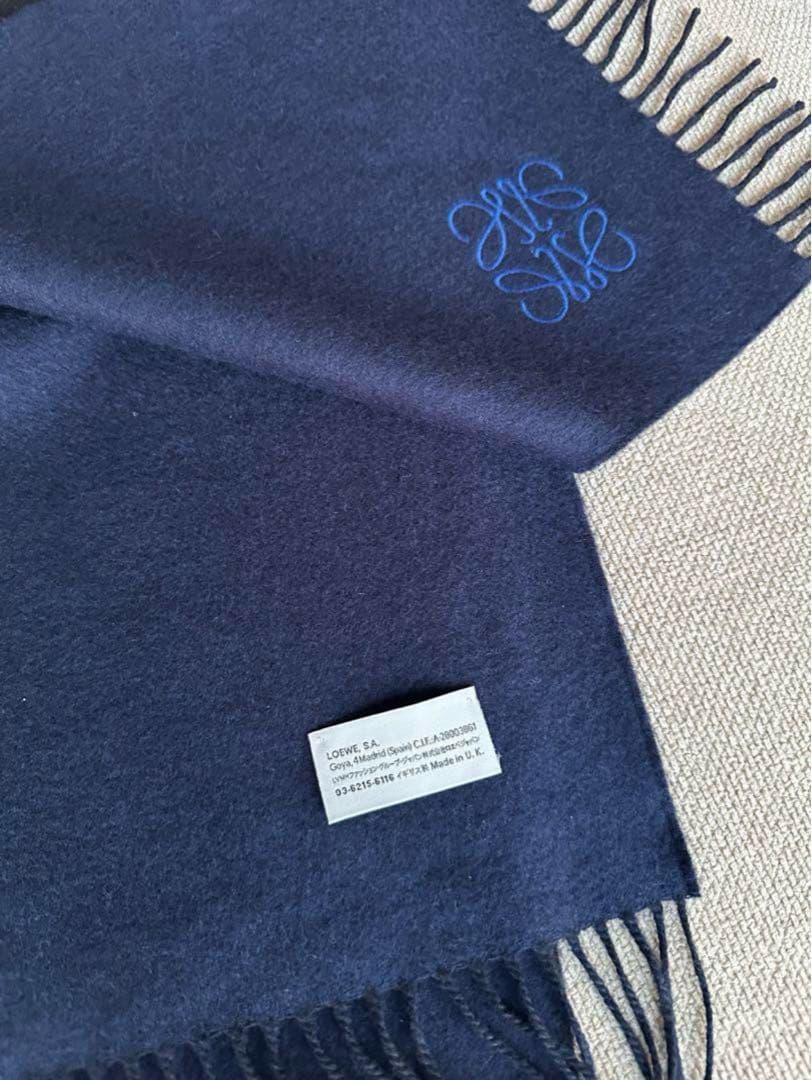 LOEWE ウール カシミヤ　ツートン　バイカラー　マフラー　ストール