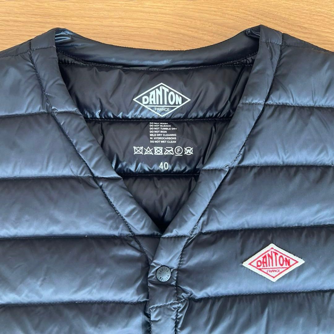 DANTON ブラック ダウンベスト サイズ40