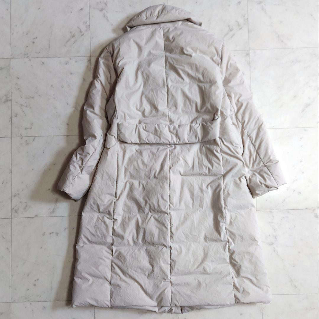 極美品♪サイズ44・3L 23区 ウエストマーク ダウンコート ライトベージュ系
