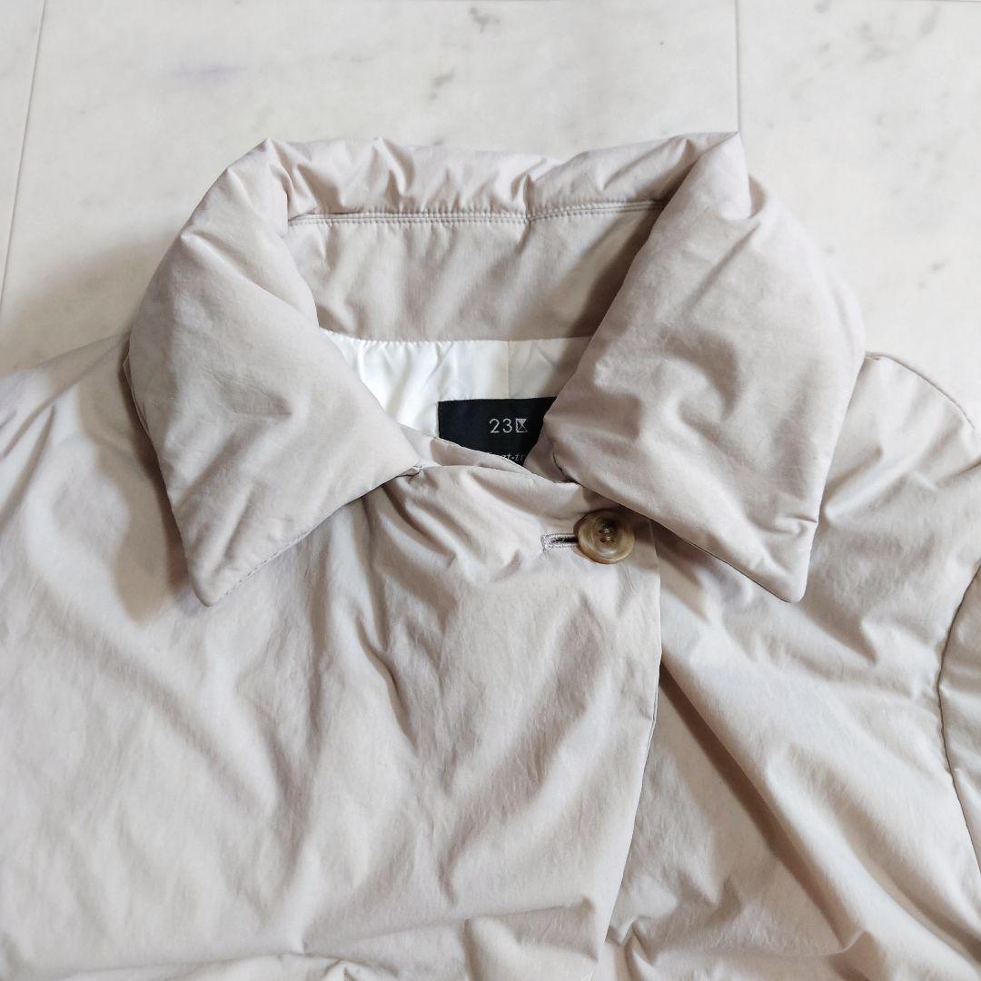 極美品♪サイズ44・3L 23区 ウエストマーク ダウンコート ライトベージュ系