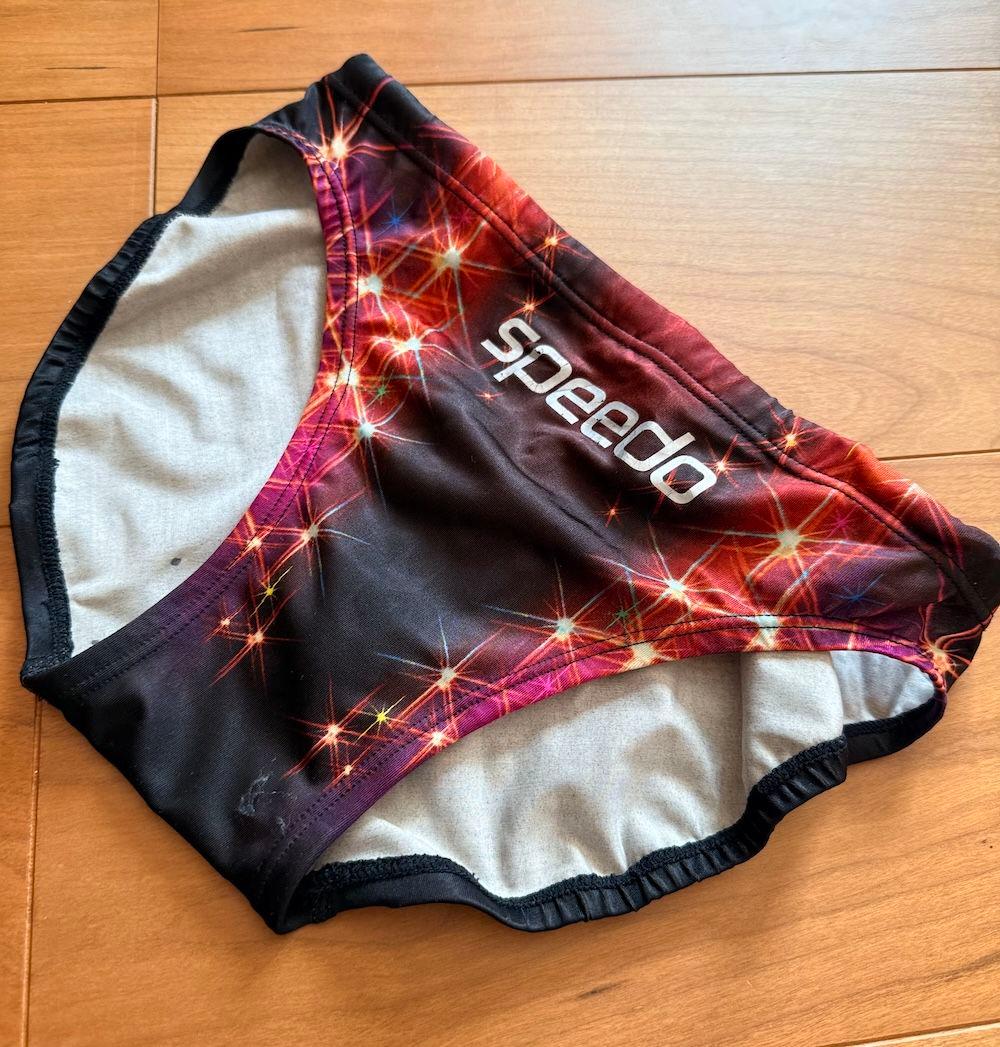 【美品】SPEEDO　アクアブレード　ダイナカット　L　光沢　ウロコ　競パン