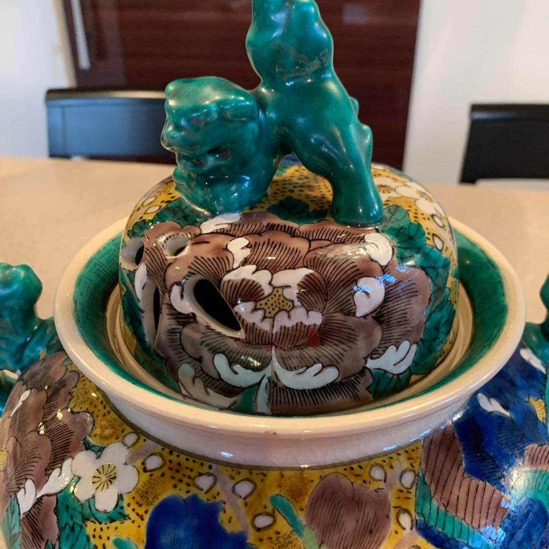 【美品】九谷焼　大香炉　玉竜造　日本伝統工芸品