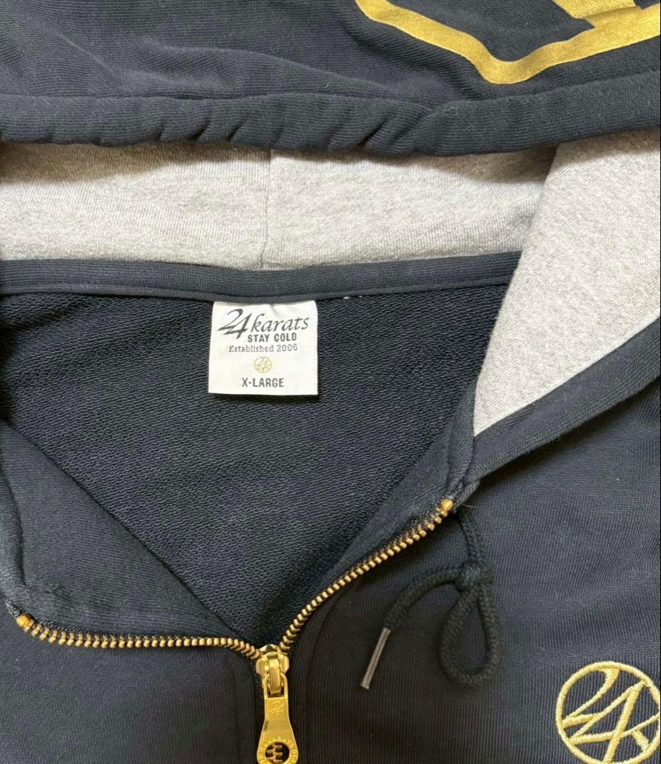 24Karats ジャージセットアップ　フード　ロゴ刺繍　大きいサイズXL