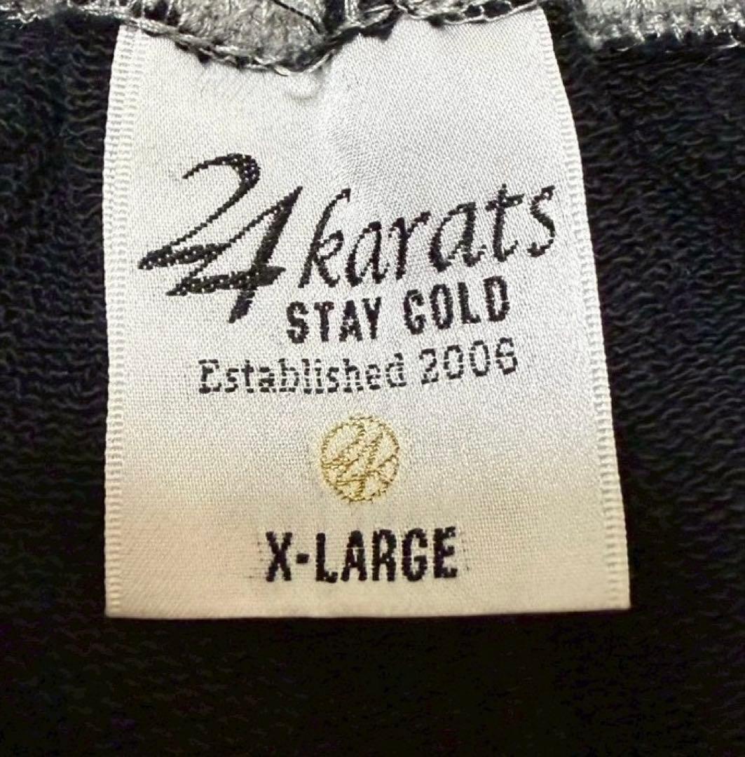 24Karats ジャージセットアップ　フード　ロゴ刺繍　大きいサイズXL