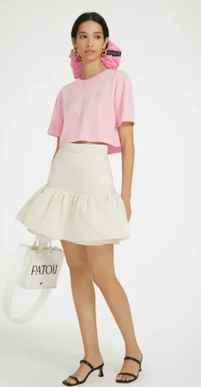 PATOU オーガニックコットン クロップドTシャツ ♡ブラック