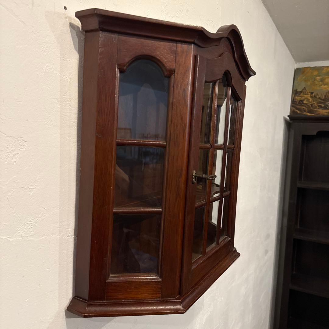 ビンテージ　 ウォールガラスキャビネット
