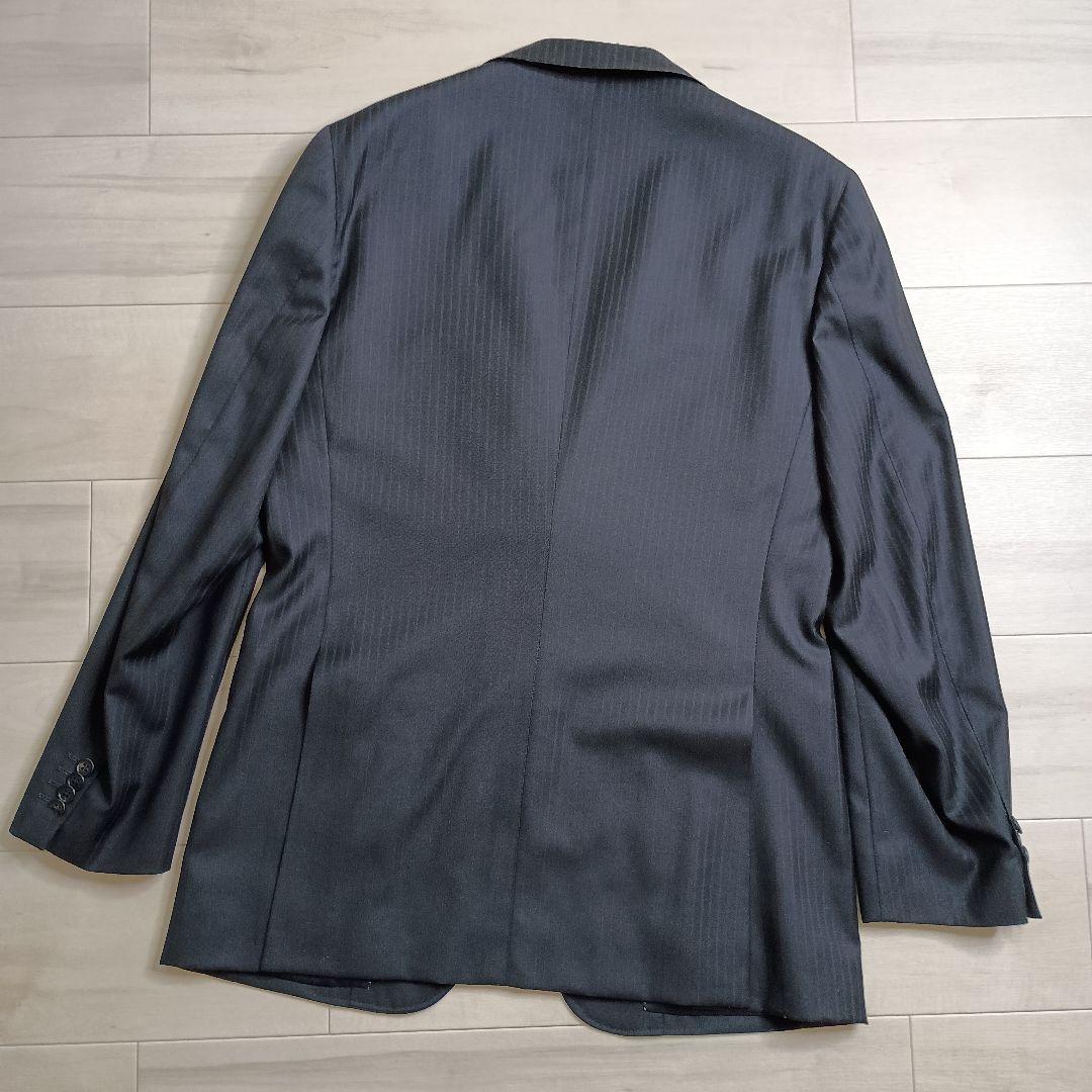 美品 ポールスミス ロロピアーナ 段返り三つボタン ストライプ スーツ XL