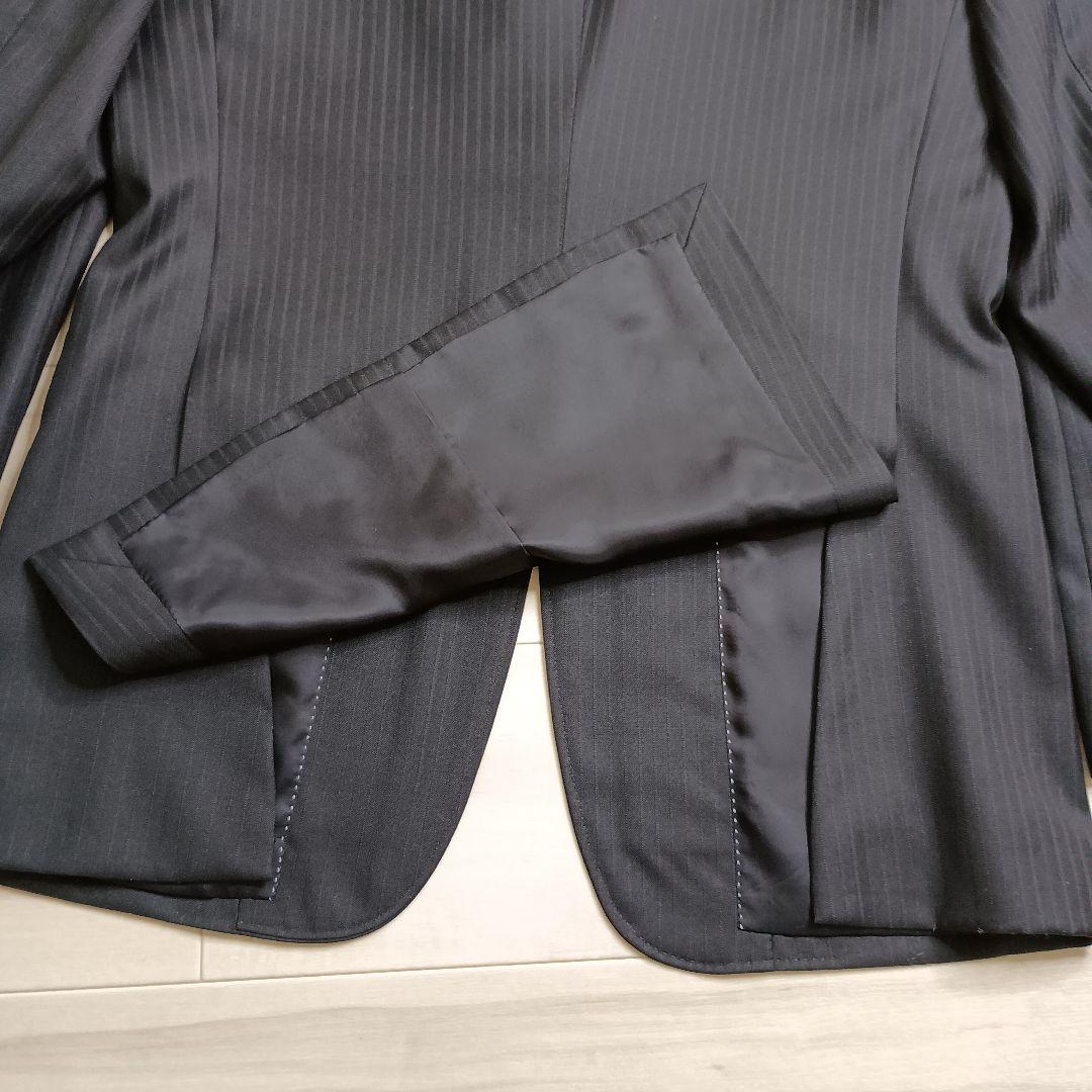 美品 ポールスミス ロロピアーナ 段返り三つボタン ストライプ スーツ XL