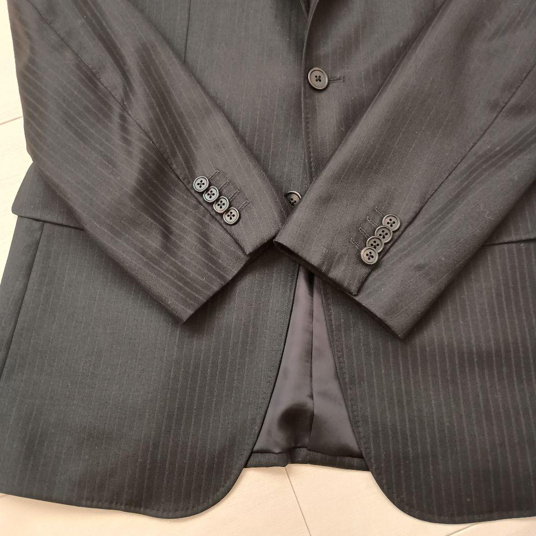 美品 ポールスミス ロロピアーナ 段返り三つボタン ストライプ スーツ XL