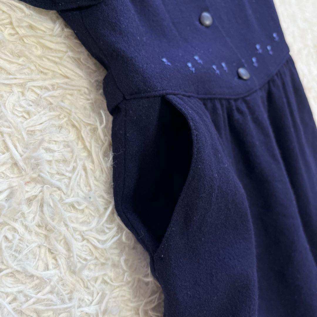 ファミリア✨フォーマルアンサンブルスーツ120 白襟ワンピース ボレロ 刺繍受験