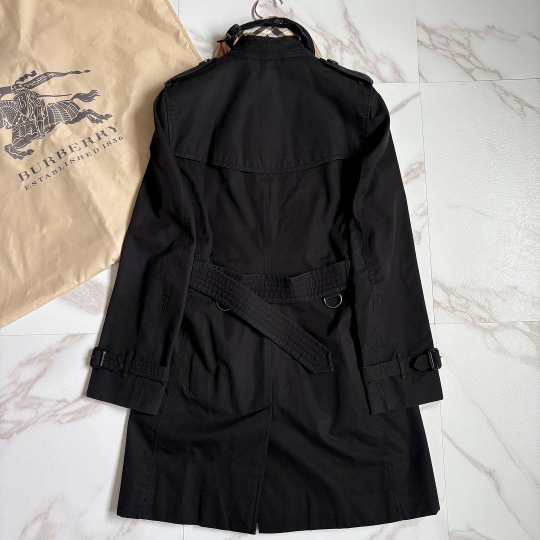 英国製◆バーバリー ケンジントン トレンチコート ベルト付 黒 M