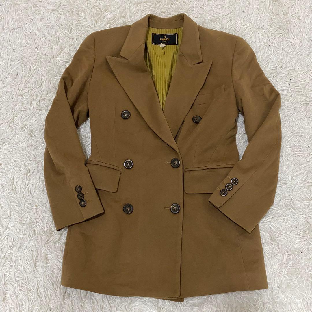 フェンディ ダブルブレスト　ウール　カシミヤ　コート　ジャケット