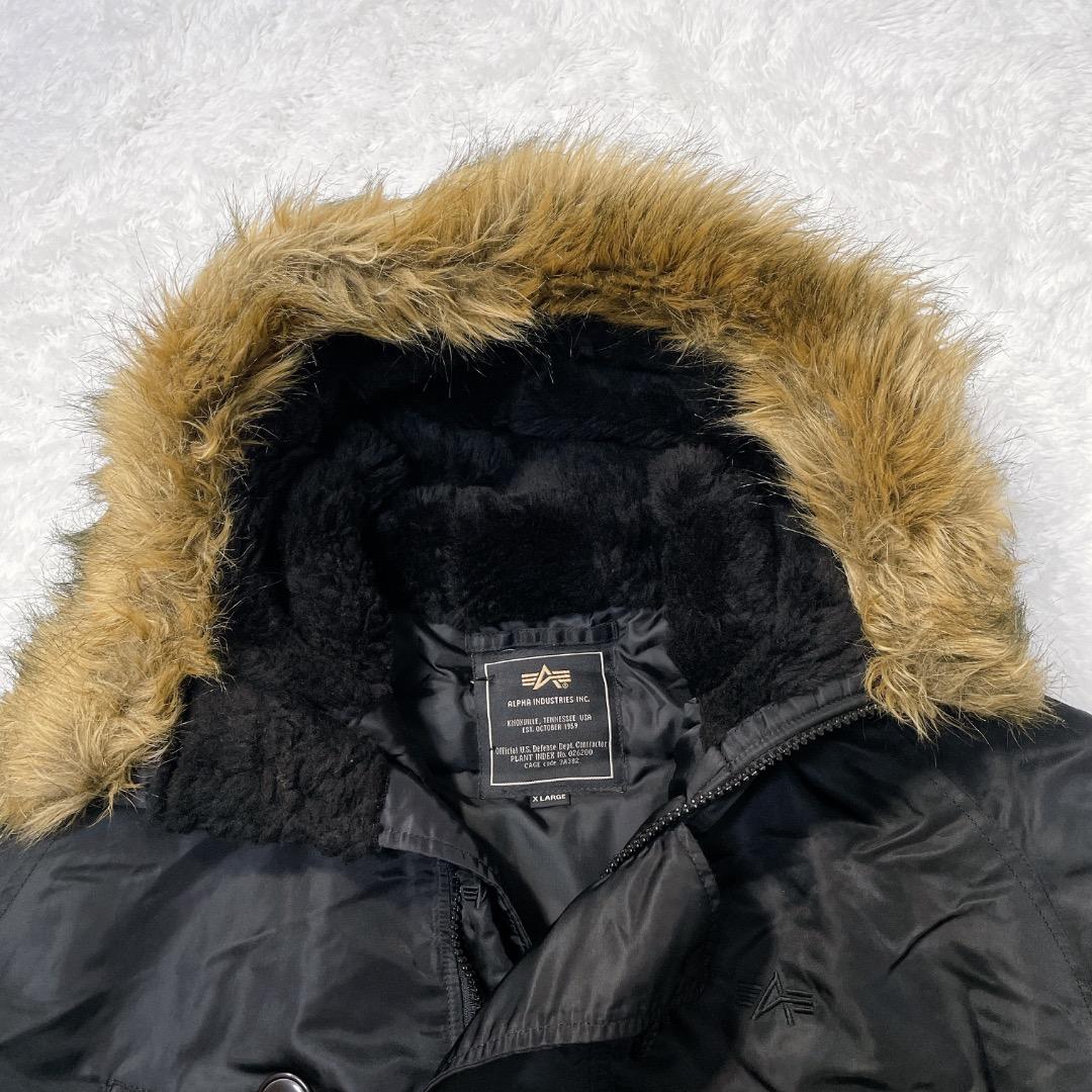JAPAN FIT アルファインダストリーズ N-3B N3B XL 黒 ファー