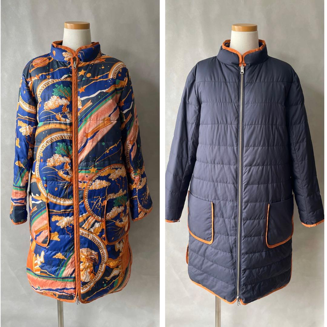 極美品✨ジュンコシマダ　インナーダウン付き　トレンチコート　伸縮有　L 40 紺