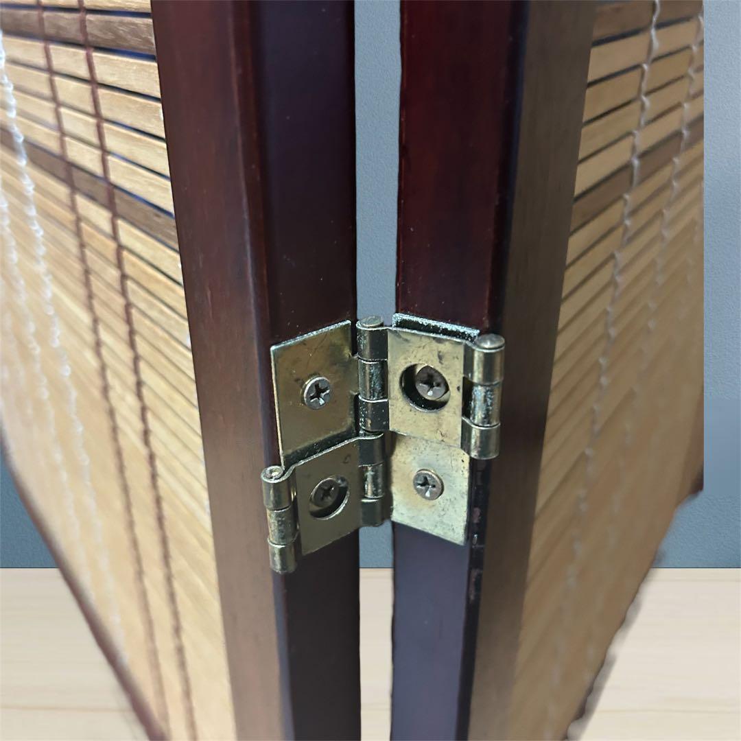 和風 4連竹すだれ衝立 150cmヴィンテージ パーテーション 和モダン レトロ