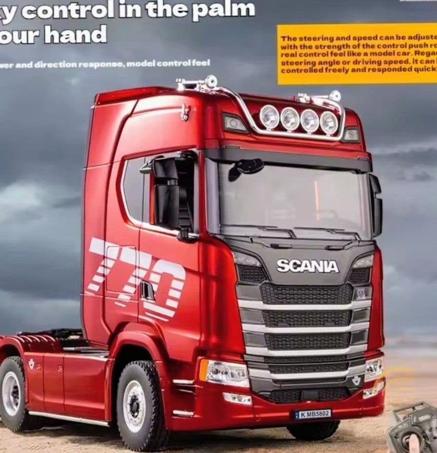 HUI NA スカニア1/18 770 S V8トレーラーヘッド　レッド