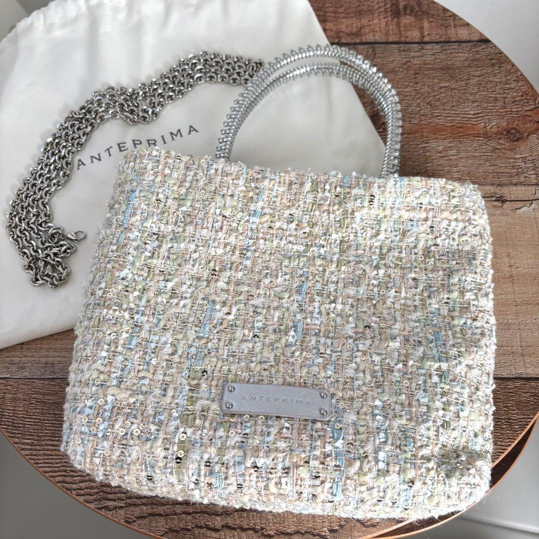 アンテプリマミスト ワイヤーツイード スモール ベージュ ハンドバッグ