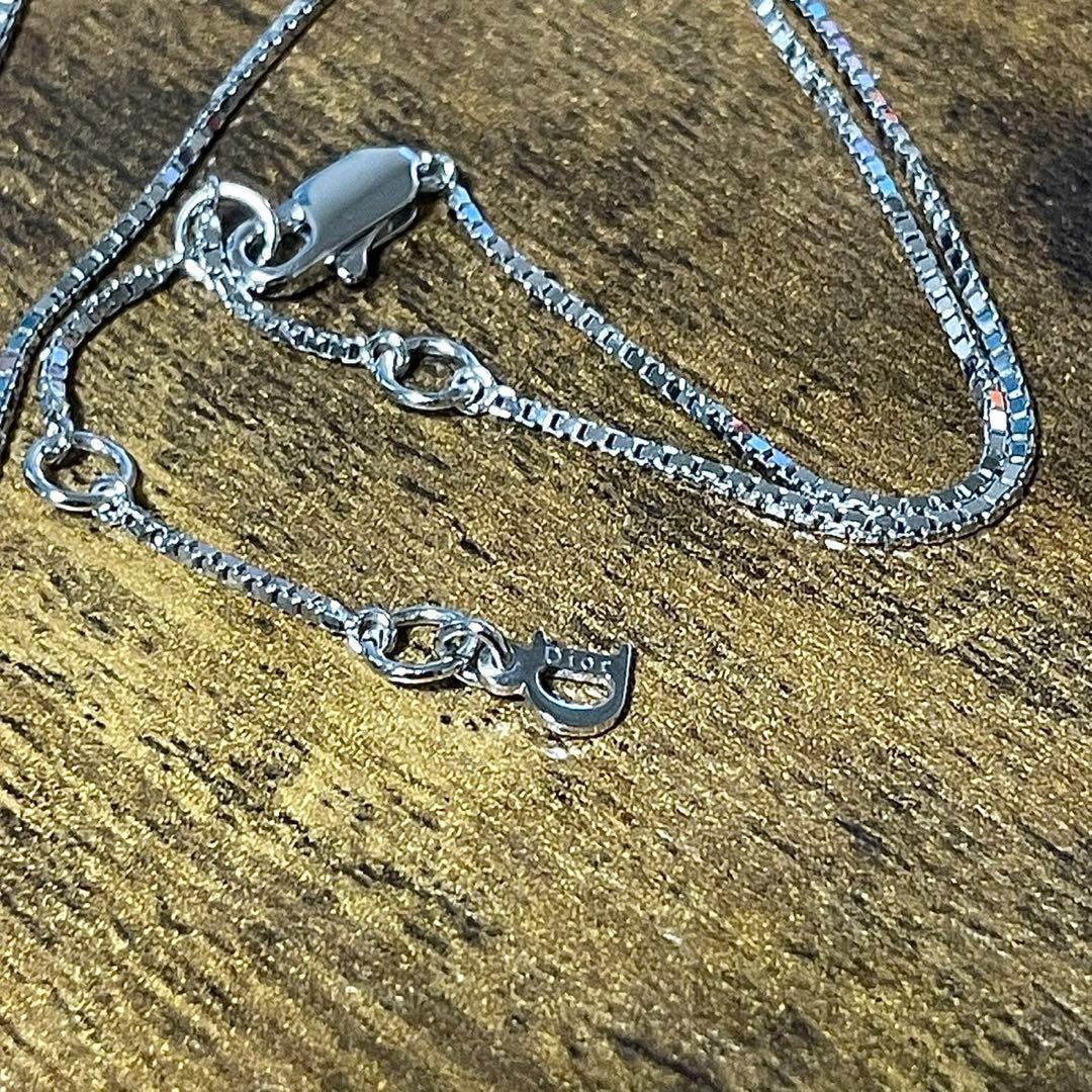Christian Dior シルバー ロゴ ネックレス