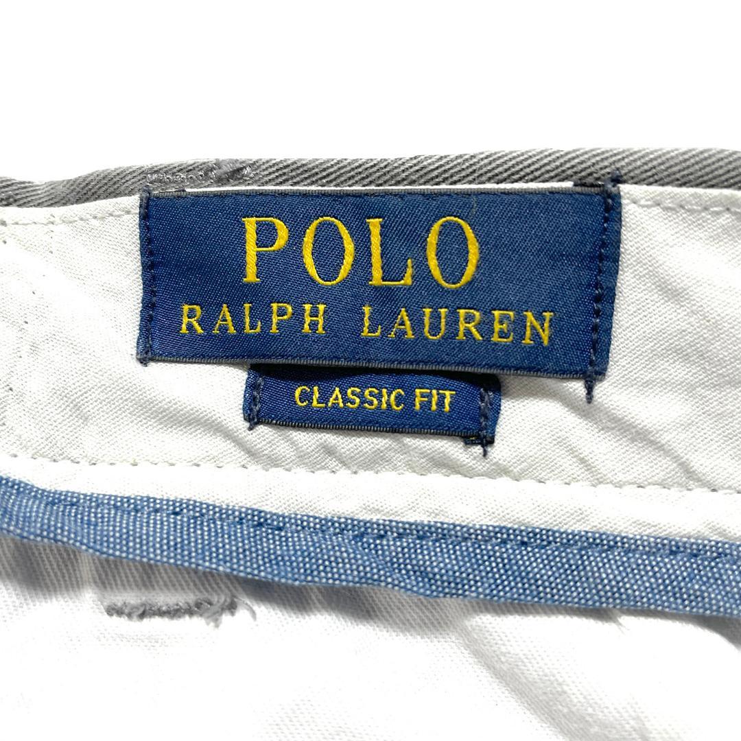 古着 ポロ ラルフローレン コットン チノ スラックス ポロチノ グレー
