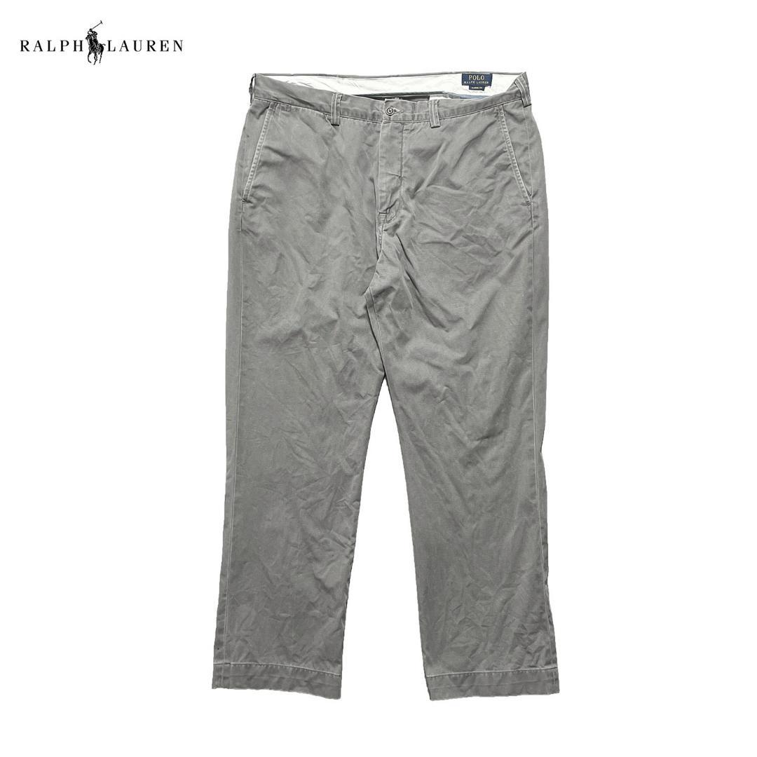 古着 ポロ ラルフローレン コットン チノ スラックス ポロチノ グレー