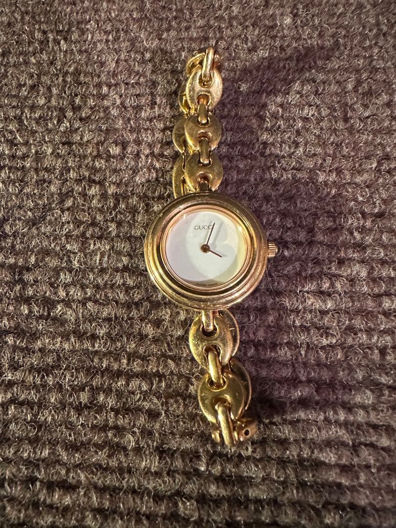 GUCCI グッチ チェンジベゼル ホワイト文字盤 GP ゴールドメッキ