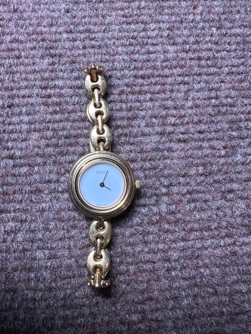 GUCCI グッチ チェンジベゼル ホワイト文字盤 GP ゴールドメッキ