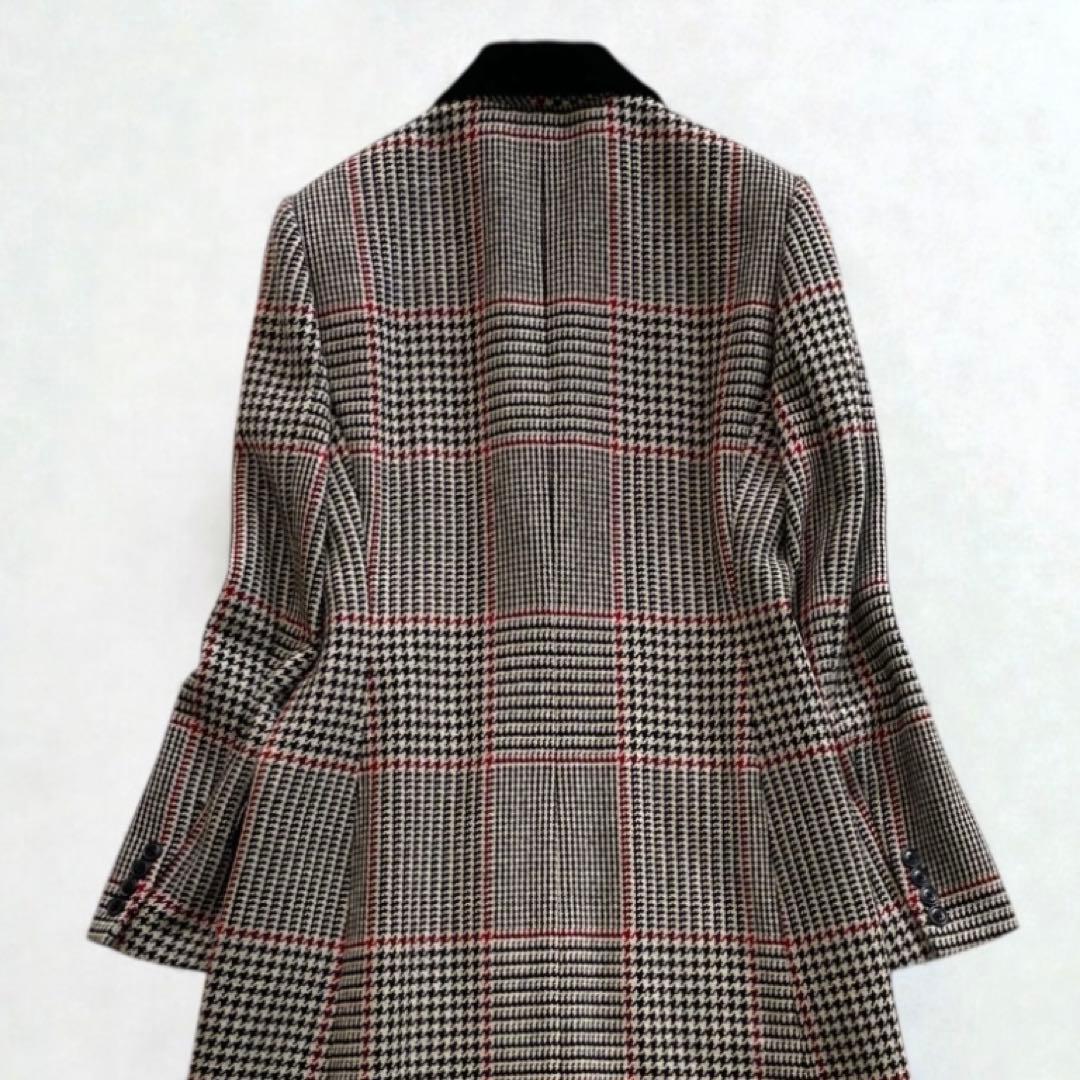 美品✨ラルフローレン 千鳥格子 チェック チェスターコート ベロア Aライン 9