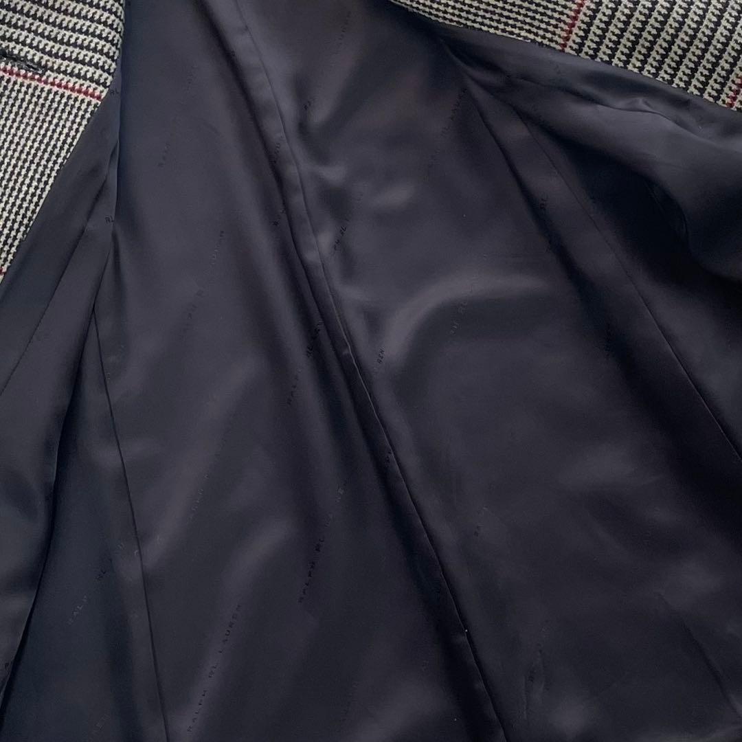 美品✨ラルフローレン 千鳥格子 チェック チェスターコート ベロア Aライン 9