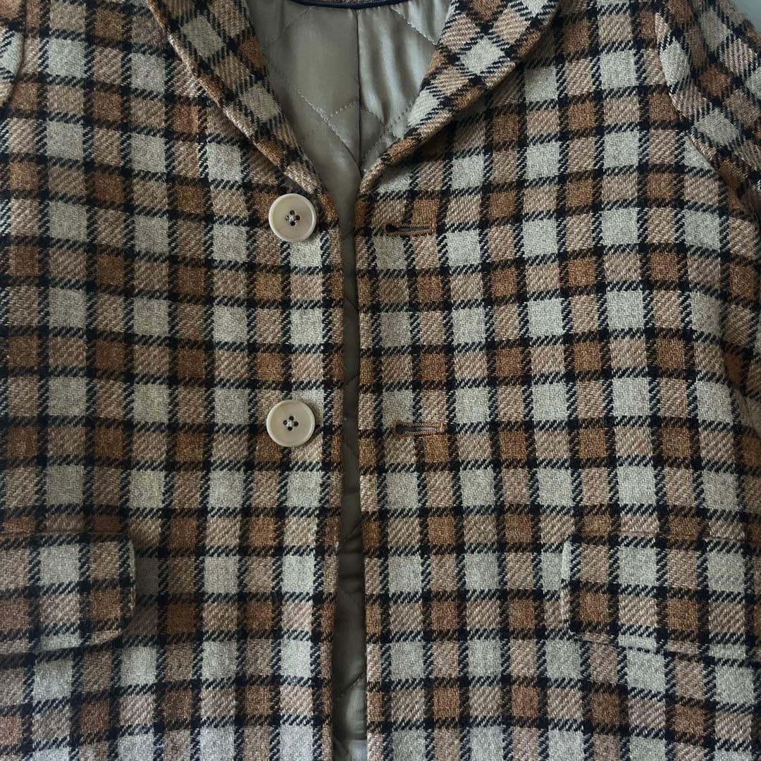 CARAMEL ウール チェック コート　6Y