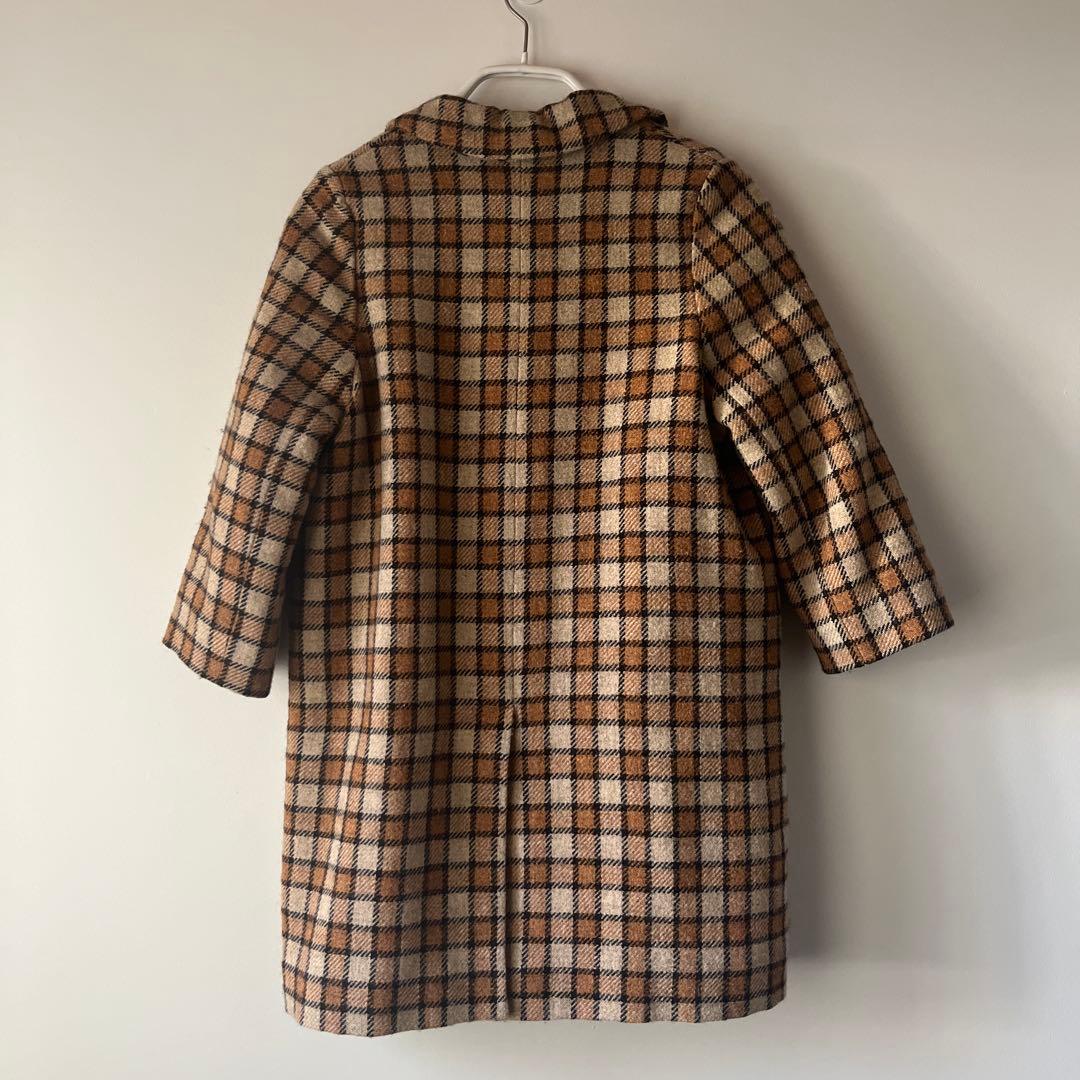 CARAMEL ウール チェック コート　6Y