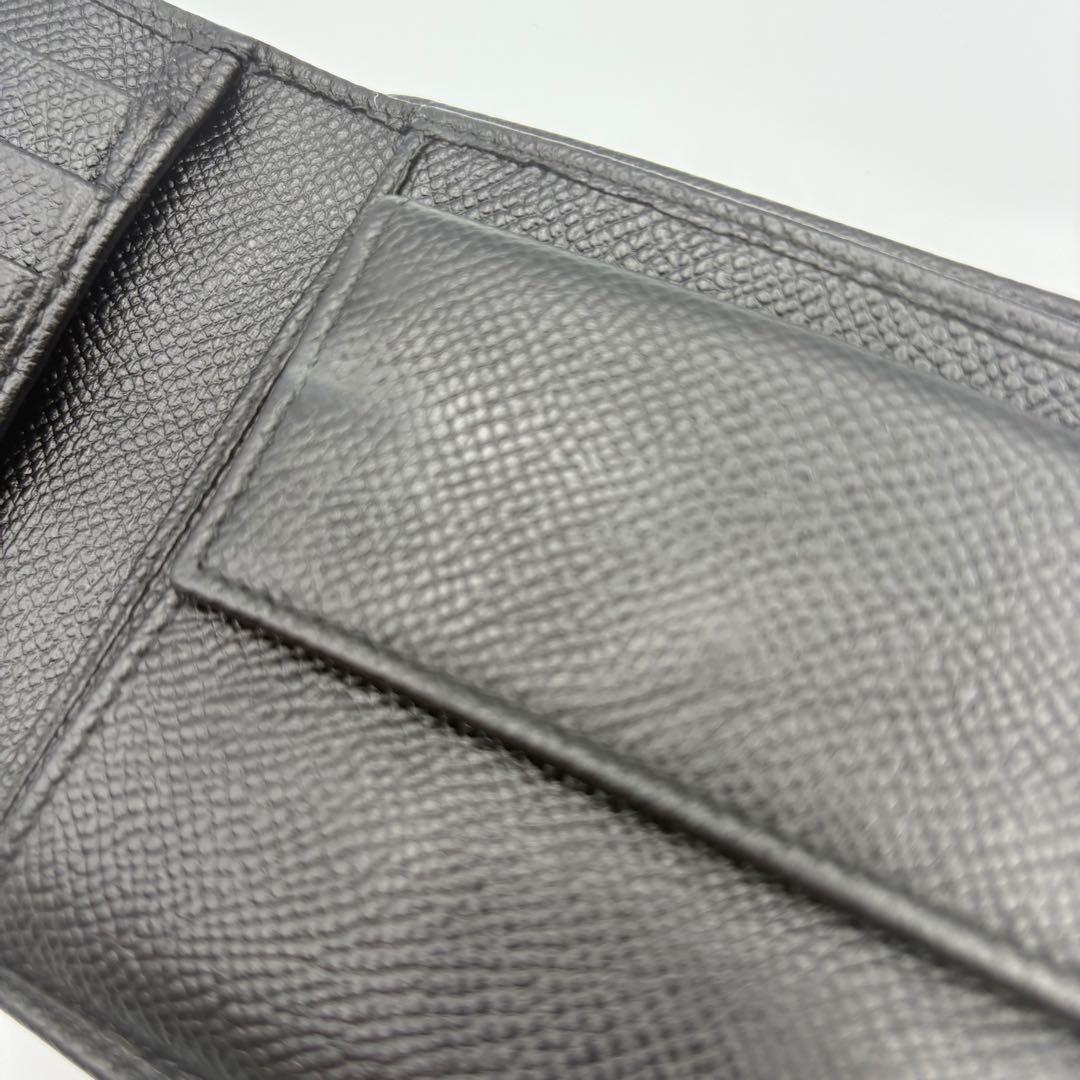 【BVLGARI】ブルガリ 二つ折り財布 ブラック レザー 本革 メンズ