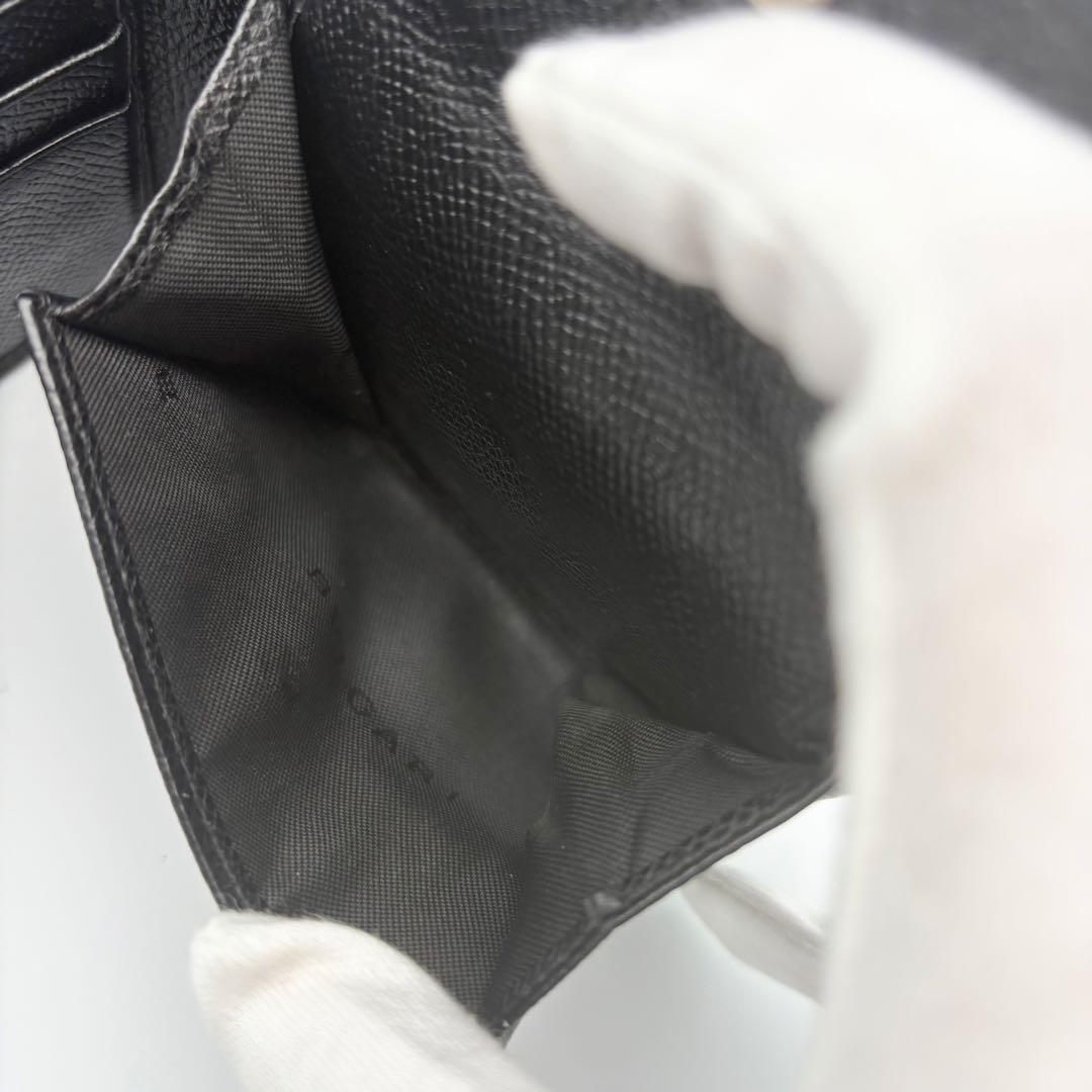 【BVLGARI】ブルガリ 二つ折り財布 ブラック レザー 本革 メンズ