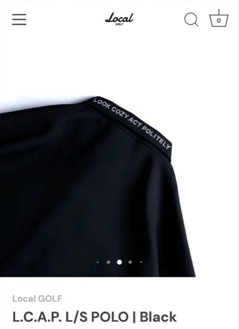 【完売品】Local GOLF L.C.A.P. L/S POLO Black