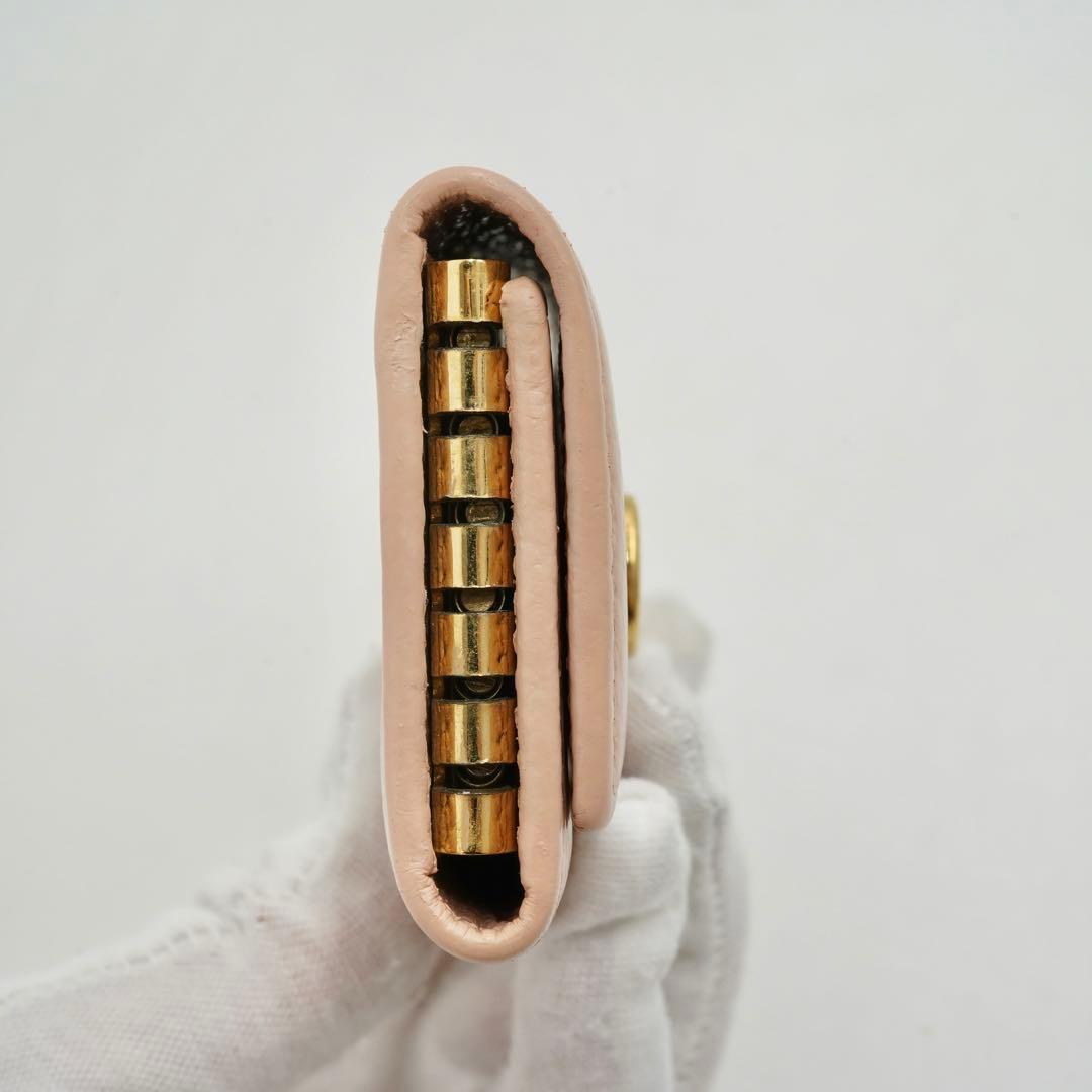 【未使用に近い】GUCCI マーモント　GG 6連　リング　ピンク　キーケース