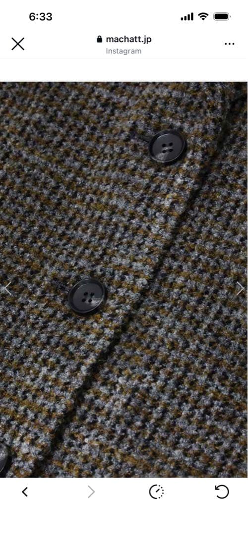 マチャット　machatt ウール テーラードジャケット チェック柄　完売