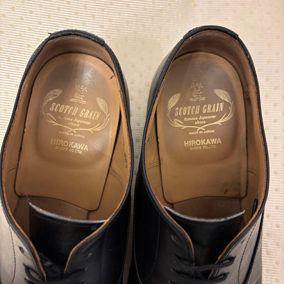 スコッチグレイン HG-9106ストレートチップ 内羽根 黒 25.5