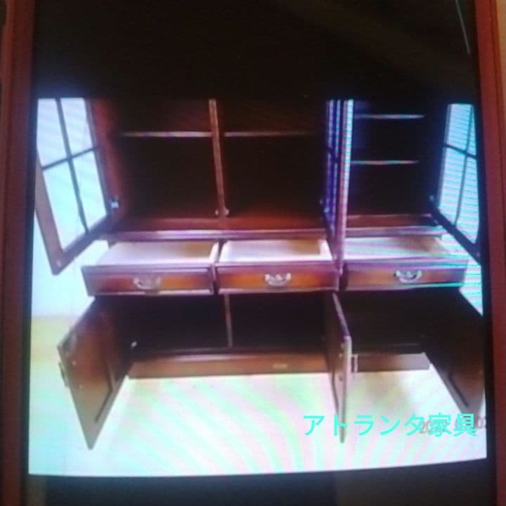 アトランタ家具✨国産栗＆楢天然杢✨飾り棚✨書棚✨大型で収納力あり✨