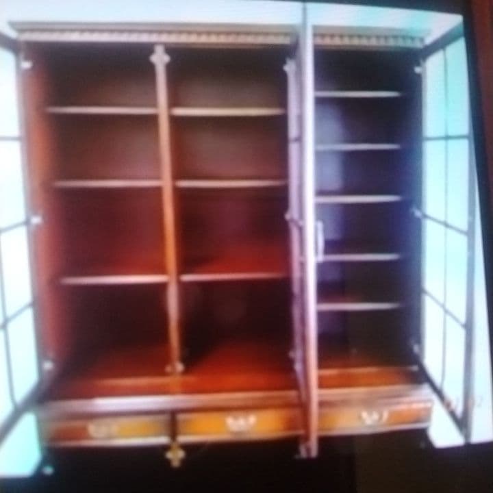 アトランタ家具✨国産栗＆楢天然杢✨飾り棚✨書棚✨大型で収納力あり✨