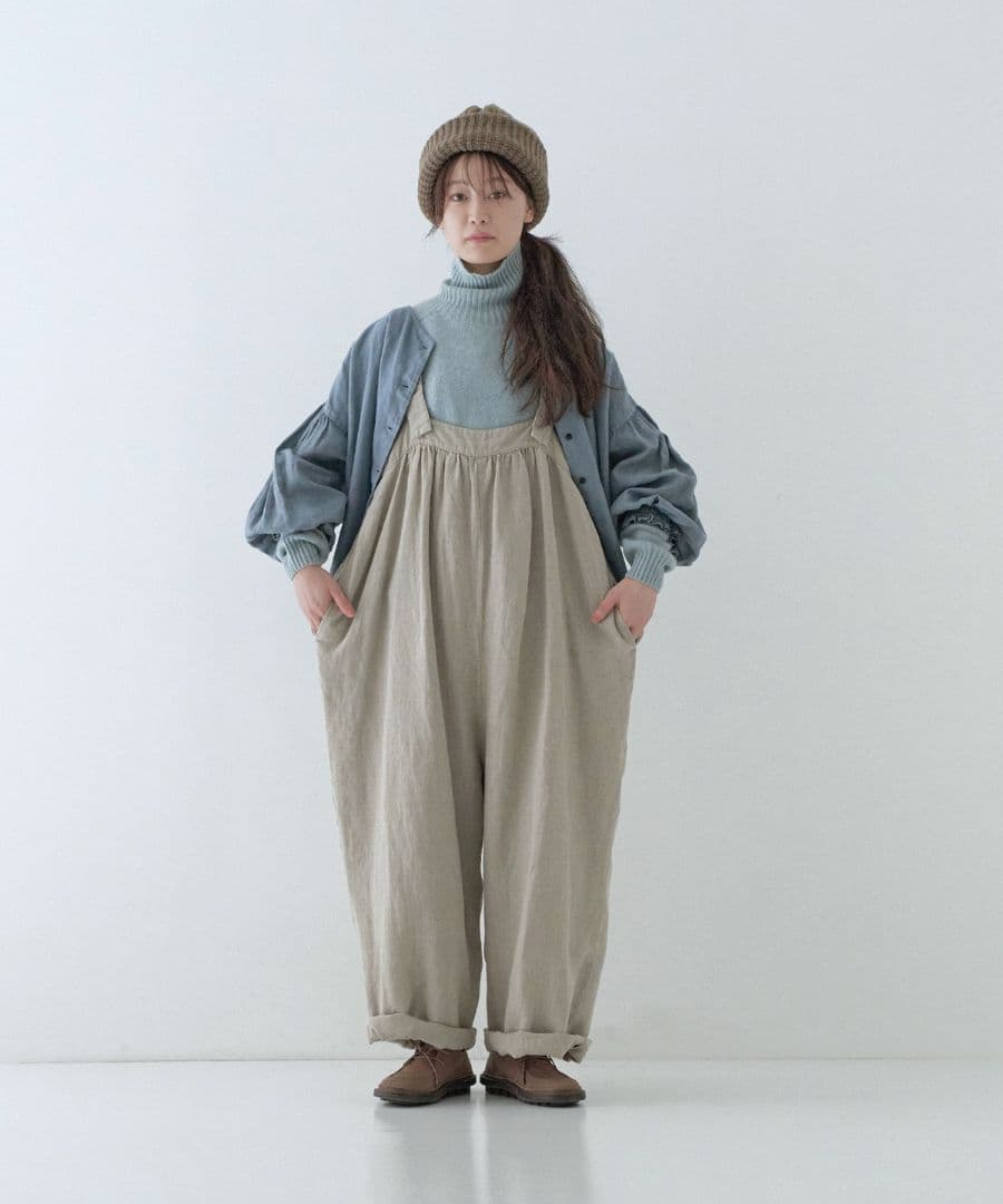 2023AW ブラックリネンコクーンサロペット タグ有