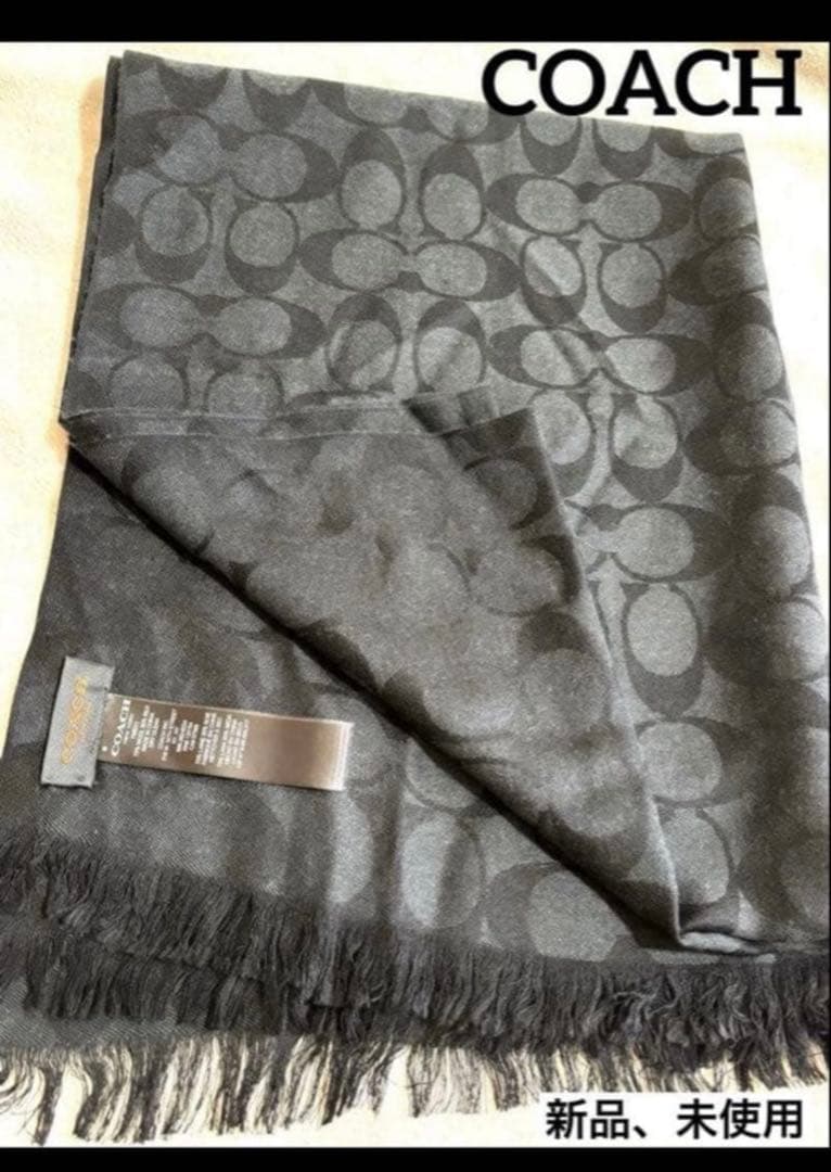 【ぐっちゃん】【未使用】COACH ストール シグネチャー アウトレット