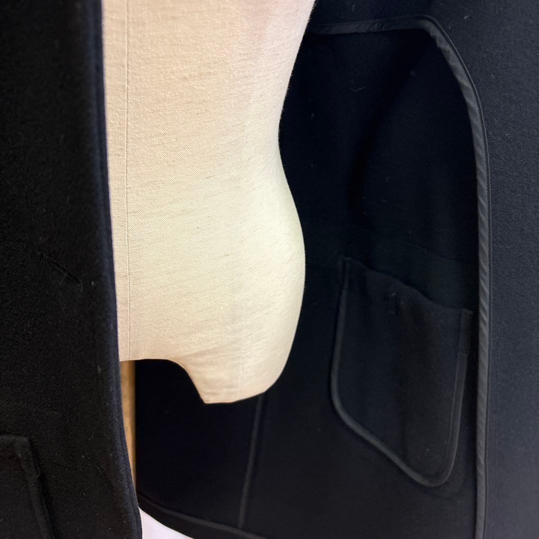 MHL. ROUND COLLAR COAT エムエイチエルコート　ネイビー