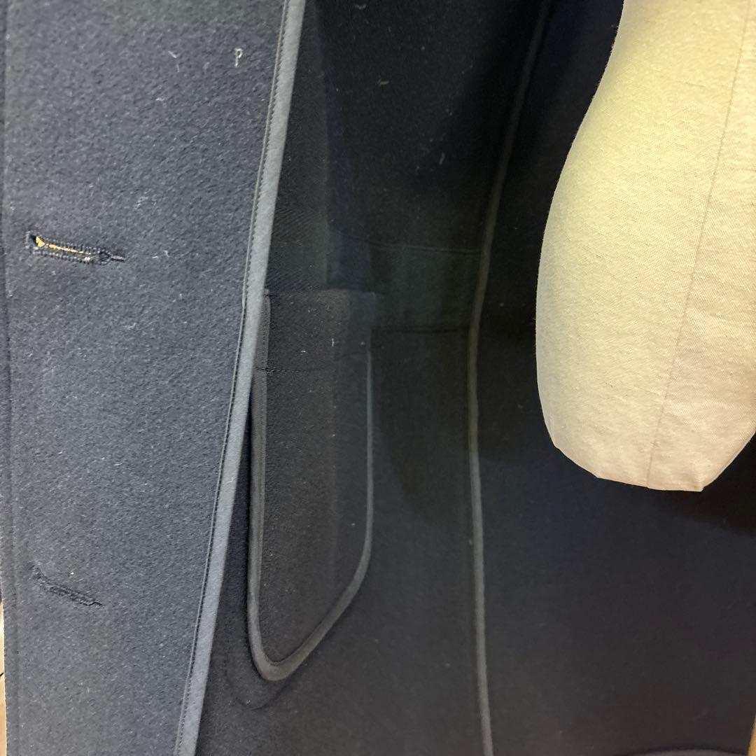 MHL. ROUND COLLAR COAT エムエイチエルコート　ネイビー