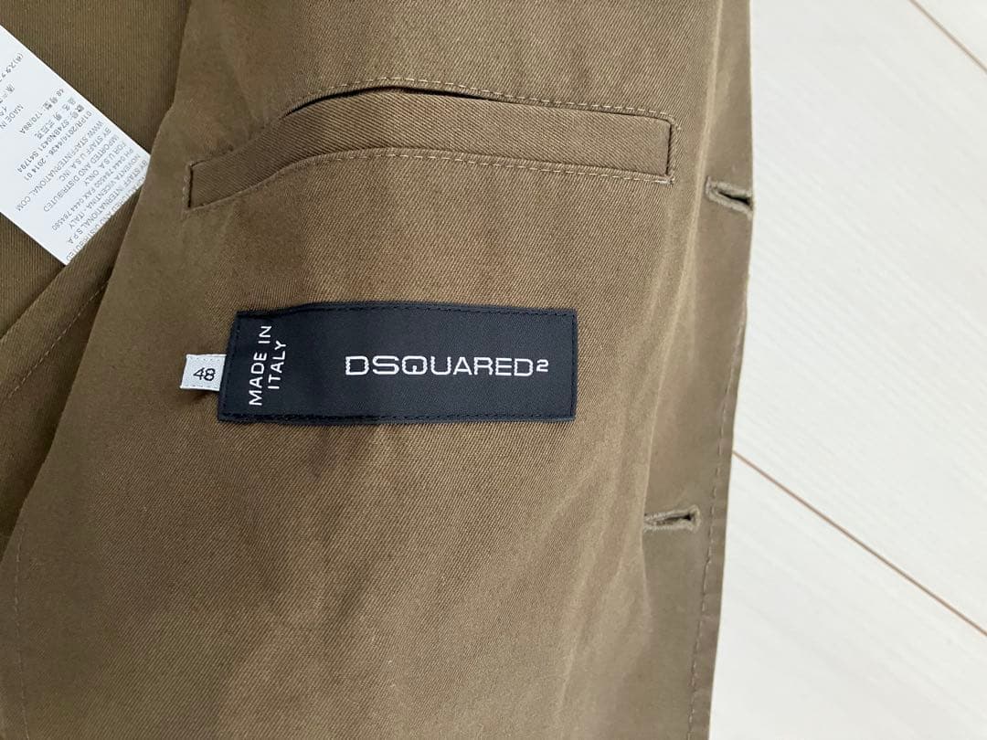 大特価！！DSQメンズダークカーキサファリジャケット48新品未使用
