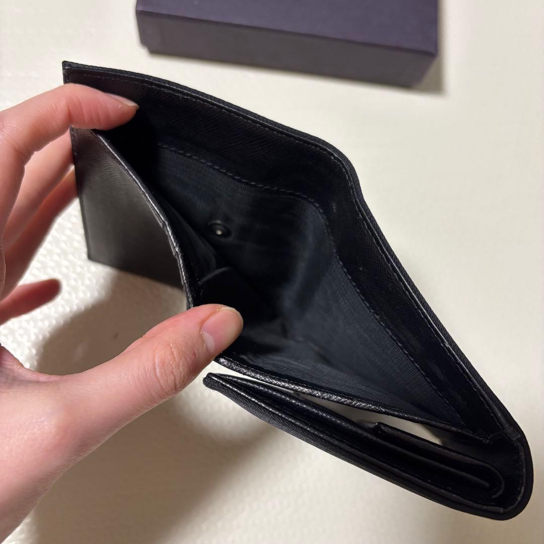 PRADA プラダ 三つ折財布 ブラック 黒 ナイロン トライアングル