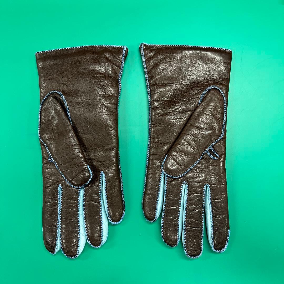 エトロブラウンレザー手袋 Mサイズ