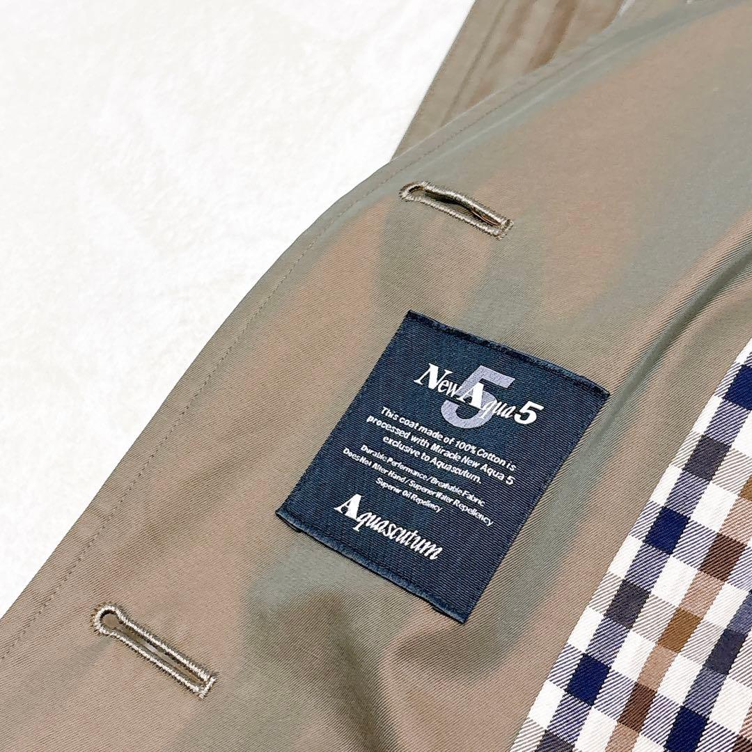 新品同様✨　アクアスキュータム　トレンチコート 玉虫色　メンズ　ロング　38