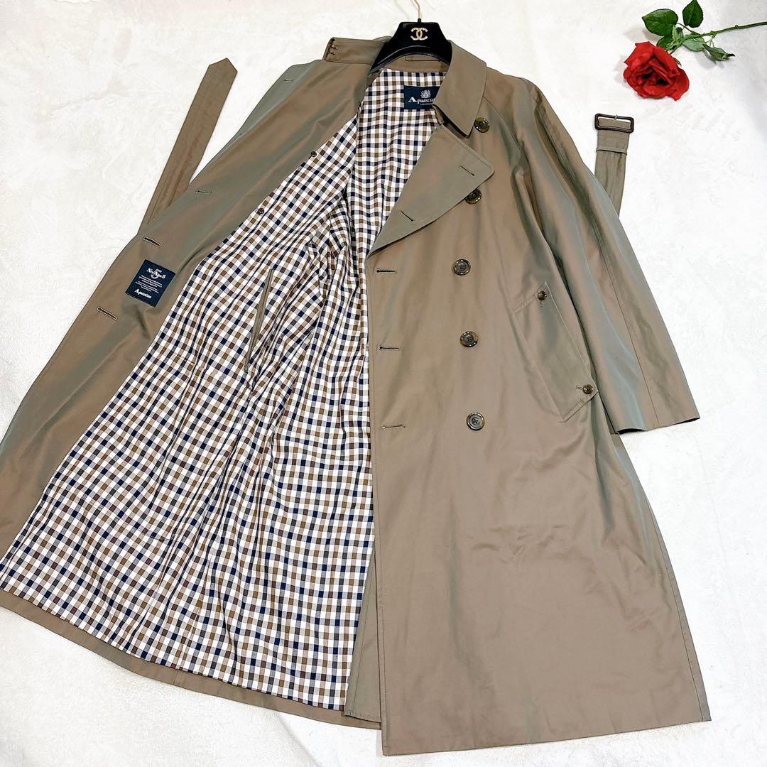 新品同様✨　アクアスキュータム　トレンチコート 玉虫色　メンズ　ロング　38